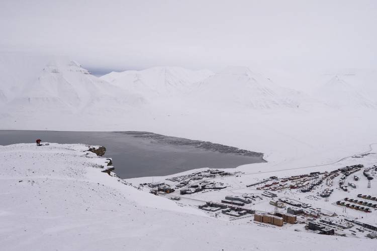 Aerial image of Longyearbyen, Svalbard