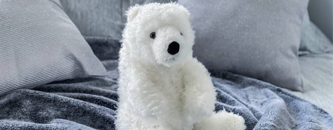Polar bear plush from the Adopt a Polar Bear program